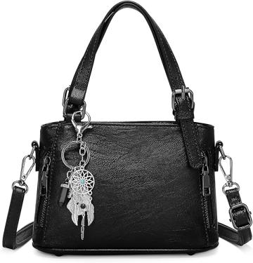 Poseta eleganta mica neagra din piele PU, cu curea de umar de la Molifag Srl