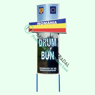 Totem intrare-iesire localitate din inox #T305 de la Moblux Stradal SRL