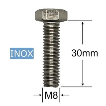 Suruburi inox cu cap hexagonal M8x30 mm - cutie 50 bucati