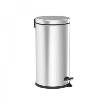 Cos gunoi cu pedala, otel inoxidabil, forma cilindrica, 16L de la Practic Online Packaging Srl