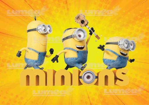 Imagine comestibila tort din zahar Minions - Lumea
