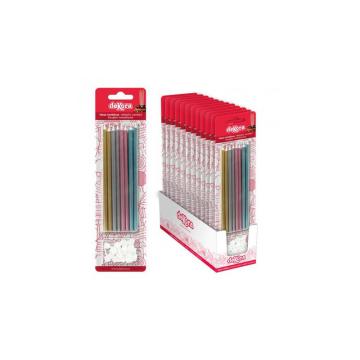 Lumanari aniversare metalizate, 16 buc. - deKora de la Lumea Basmelor International Srl