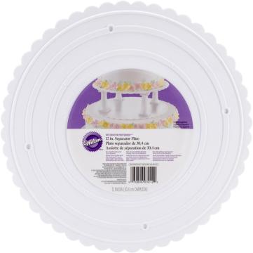 Suport tort Taler rotund alb dantelat, 30,5 cm - Wilton de la Lumea Basmelor International Srl