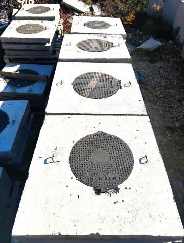 Capac camin din beton cu rama din fonta de 25 tone - 100x100