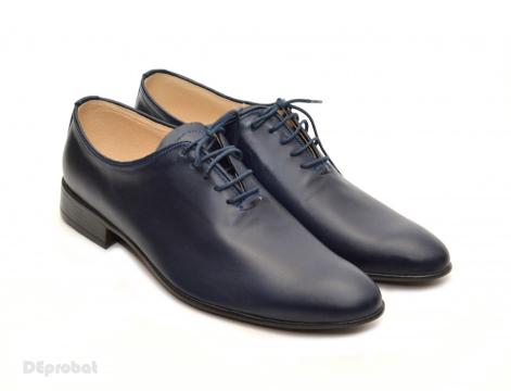 Pantofi barbati piele naturala bleumarin casual-eleganti