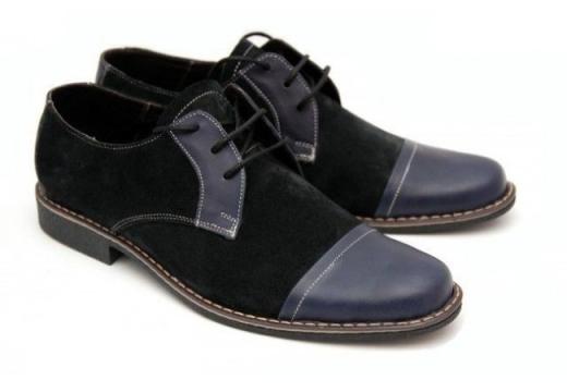 Pantofi bleumarin barbati piele naturala casual-office