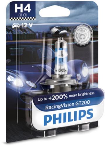 Bec far H4 60/55w 12V Racing Vision GT200 (blister) Philips de la Auto Care Store Srl