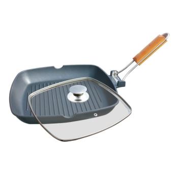 Tigaie grill teflonat cu capac 28x28 cm, Grunberg HXG28LD de la Startreduceri Exclusive Online Srl - Magazin Online Pentru C