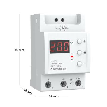 Termostat Smart Wi-Fi Terneo BX - 32A 7000VA, montaj pe sina