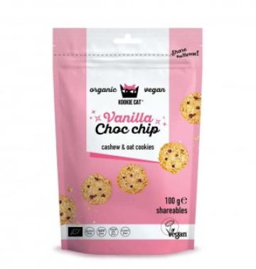 Cookie cu vanilie si ciocolata bio 100g Kookie Cat