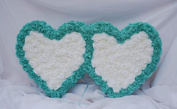 Decor masina inimi turquoise ITA01 de la Flower Power Gift