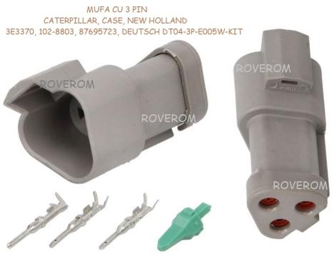 Mufa cu 3 pini Caterpillar, Case, New Holland de la Roverom Srl