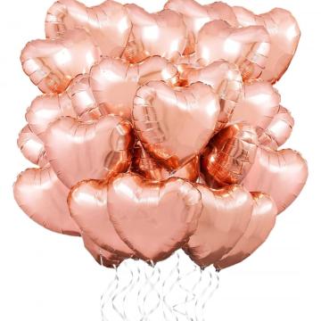 Baloane din folie in forma de inima, 46 cm, roz