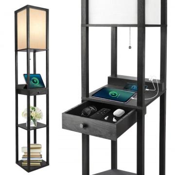 Lampa de podea cu rafturi si LED-uri 4 picioare