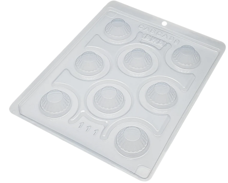 Forma ciocolata cupa mica, 3 parti, 8 cavitati, 30mmx11mm de la Hermes Natural Products Srl
