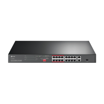 Switch 16 x RJ45 10 100 Mbps PoE, 2 x RJ45 1G, 1 x combo SFP