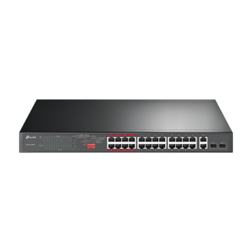 Switch 24 x RJ45 10 100 Mbps PoE, 2 x RJ45 1G, 2 x combo SFP