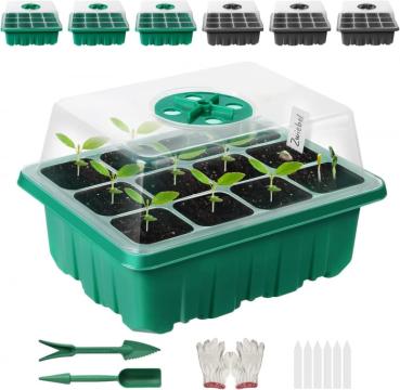 Minisera 6 tavite germinare rasaduri cu 72 celule