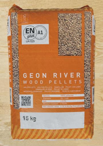 Peleti din rasinoase Geon River, clasa A1, 100% molid
