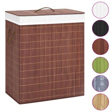 Cos de rufe din bambus, maro, 100 l