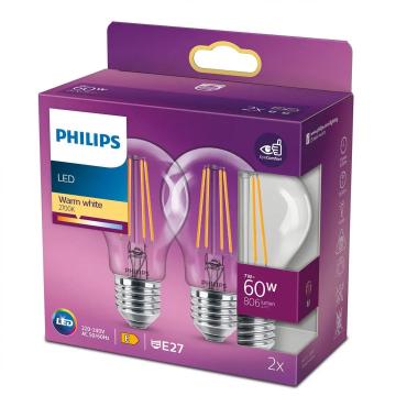 Becuri LED Philips Classic A60, EyeComfort, E27, 7W (60W)