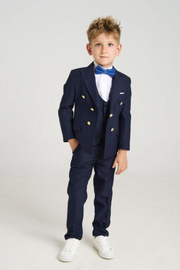 Set complet costum ceremonie baiat 3-6 ani - Navy - 5 piese