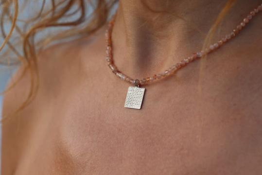 Colier piatra soarelui Arhanghelul Mihail de la Raw Jewellery Srl