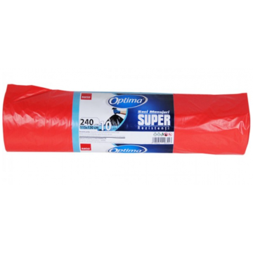 Saci gunoi Sano Optima Super 240litri, 10,115*130 rosii