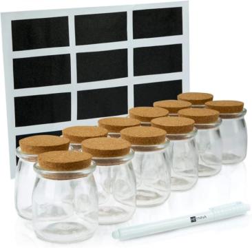 Recipiente din sticla pentru condimente - set 12 bucati de la Molifag Srl