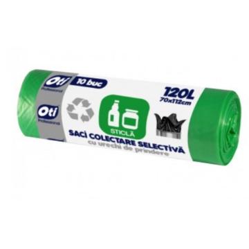 Saci menajeri verzi, 120 l, Oti, 70x112cm, 10 buc./rola