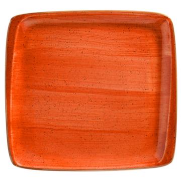 Farfurie patrata din portelan Bonna Terracota 32x30cm