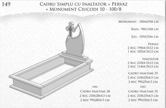 Monument ciucodi 10 - 100/8 + cadru simplu cu inaltator