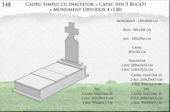 Monument ortodox 4 (130) + cadru simplu cu inaltator + capac