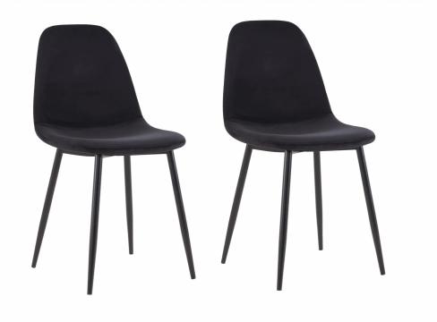 Set 2 scaune dining catifea Jaquard Black