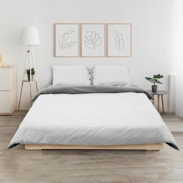 Set de pat dublu bumbac Dark Grey/Light Grey de la Eve Nasia S.r.l