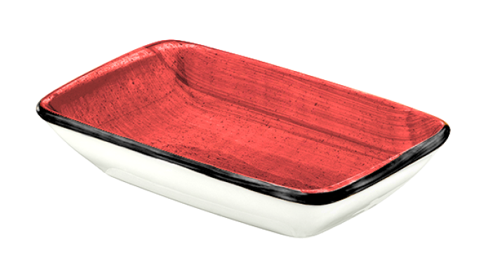 Farfurie dreptunghilara din portelan Bonna Passion 15x9cm de la Kalina Textile SRL