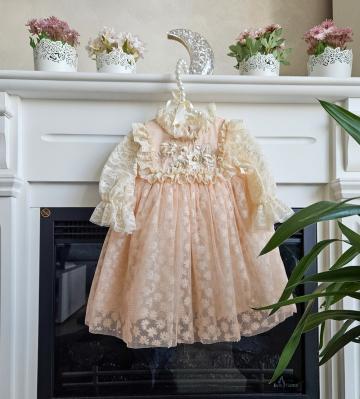 Rochita de botez retro Peach Embrace de la Julies Boutique Srl
