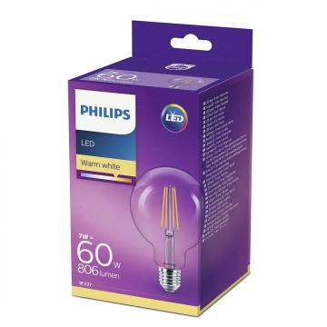 Bec LED Philips Classic G93, EyeComfort, E27, 7W (60W) de la Eve Nasia S.r.l