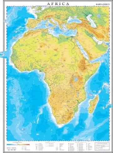 Harta fizica Africa 1000x1400 mm
