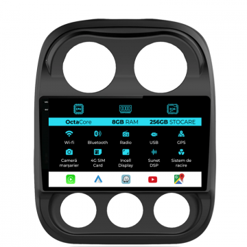 Navigatie dedicata Jeep Compass (2010-2016), 10inch, 8Gb Ram
