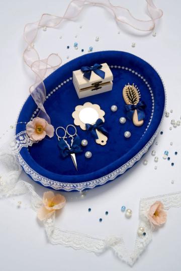 Set tavita mot - albastru royal de la Andreeatex