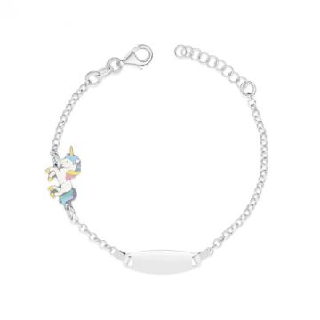 Bratara cu placuta pentru copii unicorn din argint 925 de la Sandra Ferretti Srl