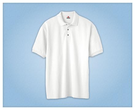 Tricou sublimabil Polo Hanes alb marimea S