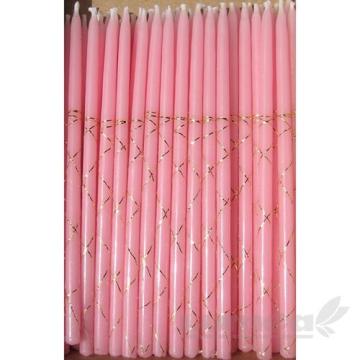 Lumanari roz cu fir, 50 buc