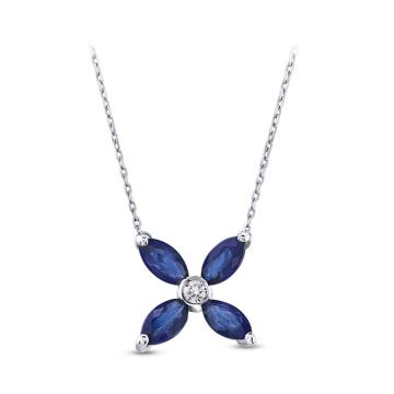 Colier din aur alb de 18K cu diamante de 0.03 carate