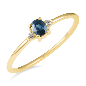 Inel din aur galben de 14K cu diamante de 0.03 carate