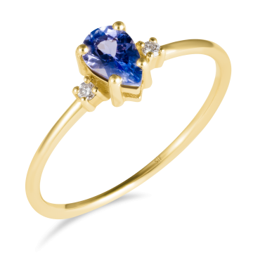 Inel din aur galben de 14K cu diamante de 0.03 carate