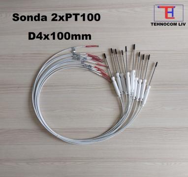 Sonda dubla 2xPt100 de temperatura 4x100mm