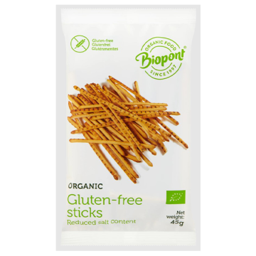 Sticks fara gluten cu continut redus de sare 45g