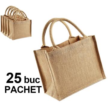 Sacosa iuta, mini, toarta natur, 25 bucati de la Best Media Style Srl
